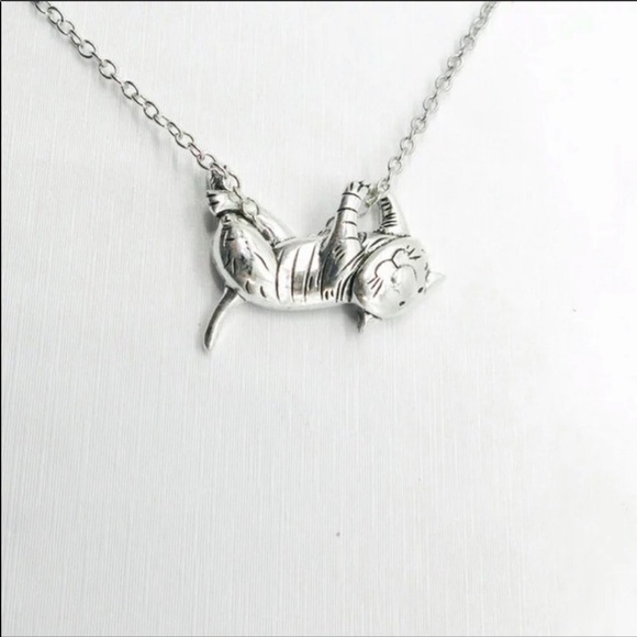 COPY - RESTOCKED Silvertone clinging cat necklace NIP - Picture 5 of 7